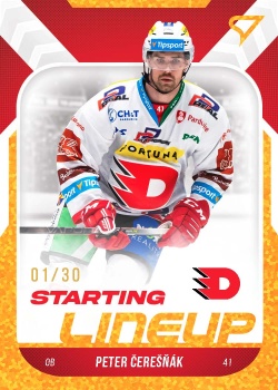 Peter Ceresnak Pardubice Tipsport ELH 2022/23 SportZoo 2. serie Starting LINEUP 3rd PERIOD /30 #SL-32